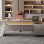 BXB-2071 2Mx1.9M modular luxury manager boss CEO office furniture table desk with LED light