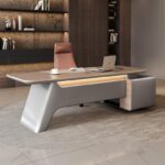 BXB-2471 2.4Mx2M modular L-Shaped manager boss CEO office furniture table desk with LED light