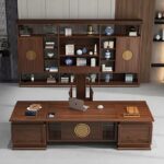 RJB-3278 3.2x1.1M Chinese Luxury Office Furniture Wood High Standard Manager CEO Executive Table Desk